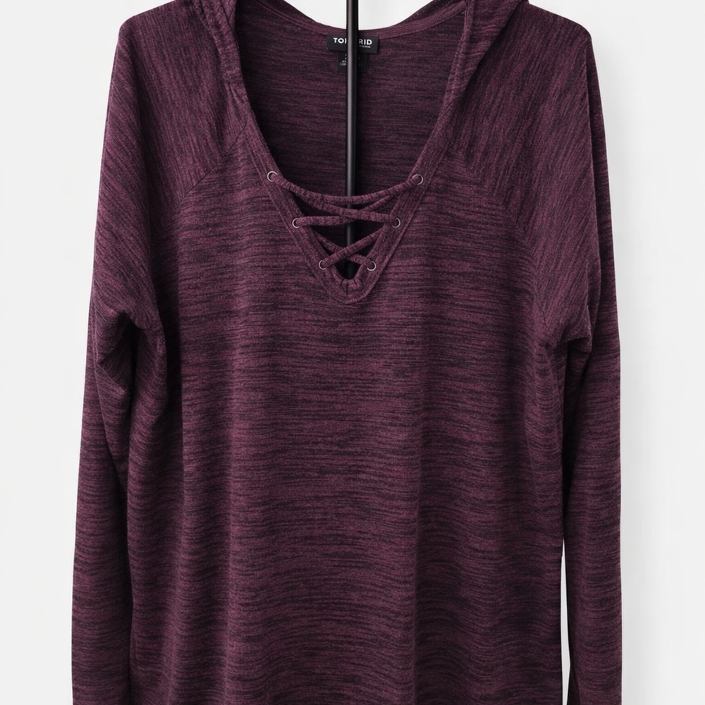 Torrid Women's Maroon Lace-Up Hoodie